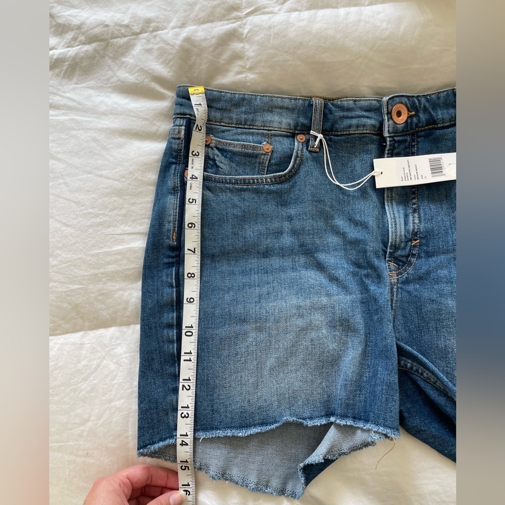 Vineyard Vines Jamie Seam Piping Denim Shorts Size 31 NWT Raw Hem High Rise - Picture 9 of 10